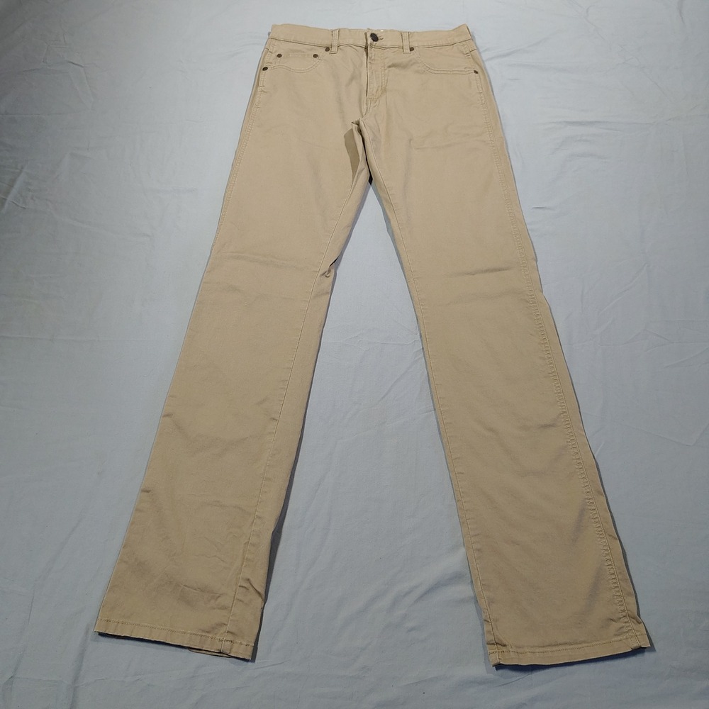 Wrangler Retro Pants Mens 32x38 Tan Slim Straight 88MWZFN Cotton Blend Khaki